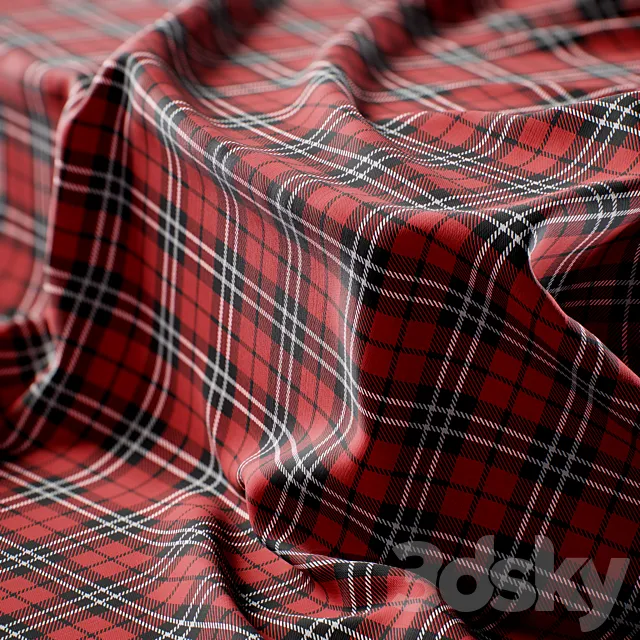 5 Tartan Fabric Texture 2k-vol1-seamless-PBR + SBSAR 3D Model