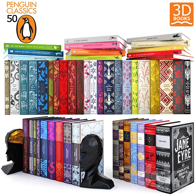 50 BOOKS penguin classics 3D Model