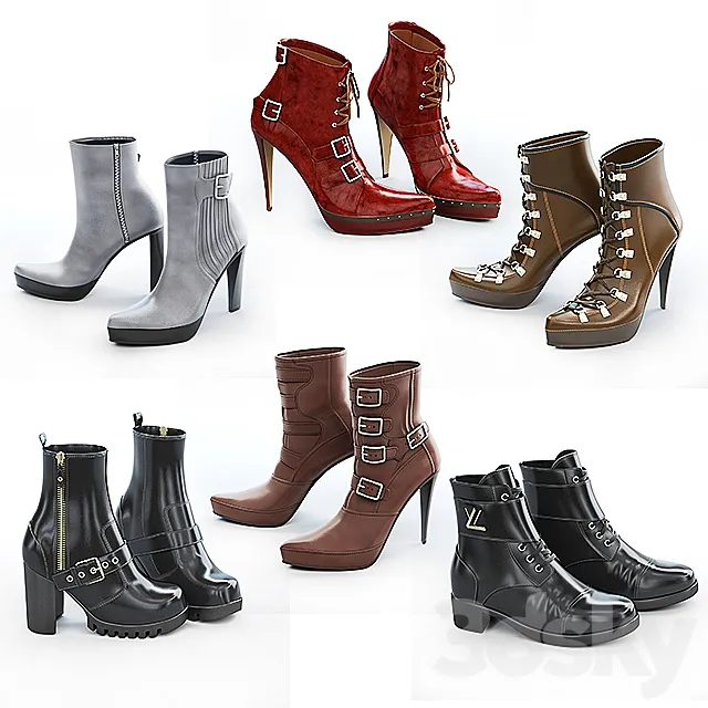6 pairs of women’s shoes – 2 3D Model