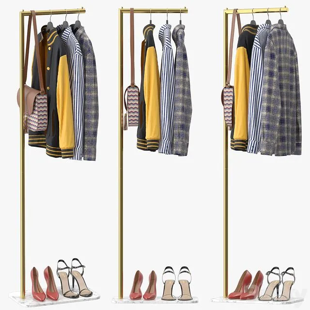 67 Free Standing Metal Coat 3D Model 67 Free Standing Metal Coat 3D Model