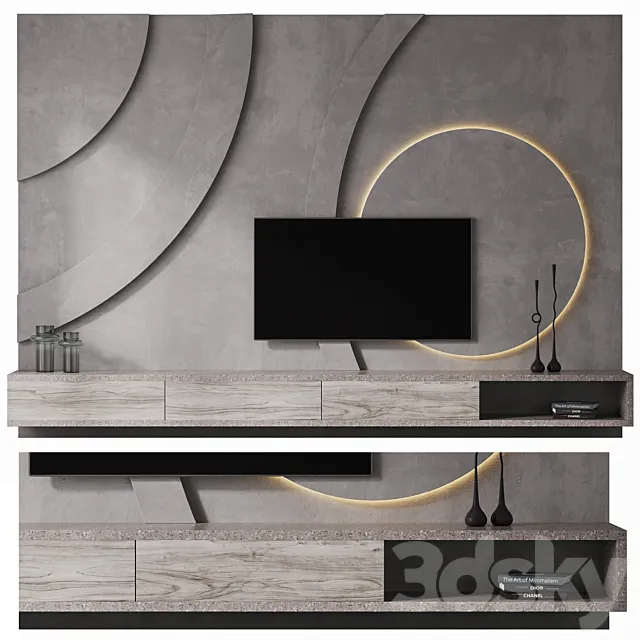 67 TV Wall Composition 3D Model