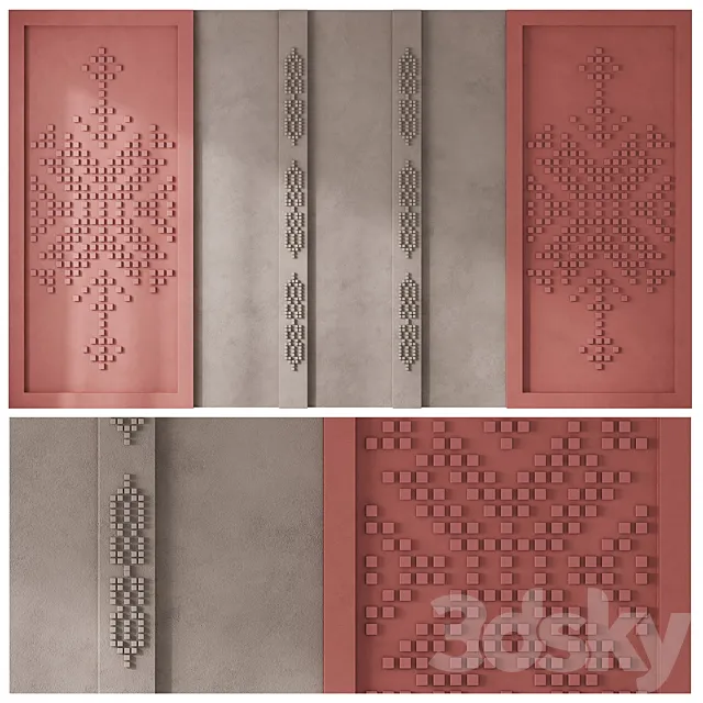 68 Mosaic headboard 3D Model