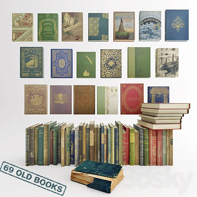 69 Old Books 3DModel