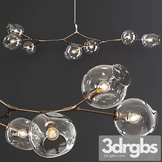 7-globe branching bubble vintage brass and clear glass 7-globe branching bubble vintage brass and clear glass