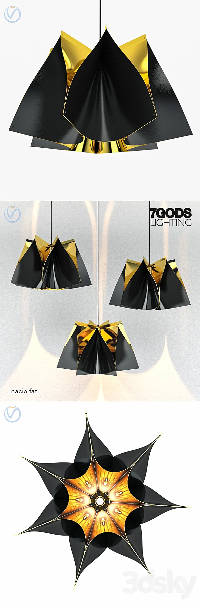 7 Gods Lighting Inacio Fat Black 3D Model 7 Gods Lighting Inacio Fat Black 3D Model