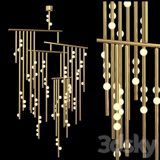 76-bulb Drop System Chandelier 3D Model