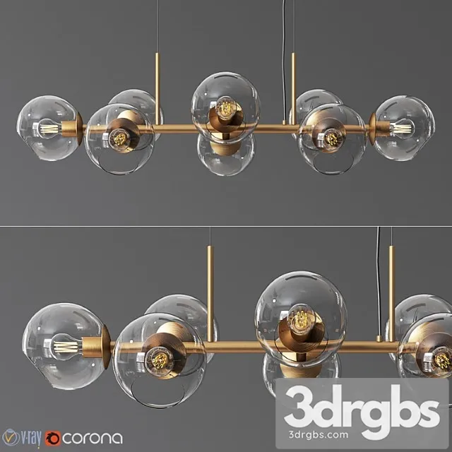 8 Light Staggered Glass Chandelier 3D Model Download 8 Light Staggered Glass Chandelier 3D Model Download