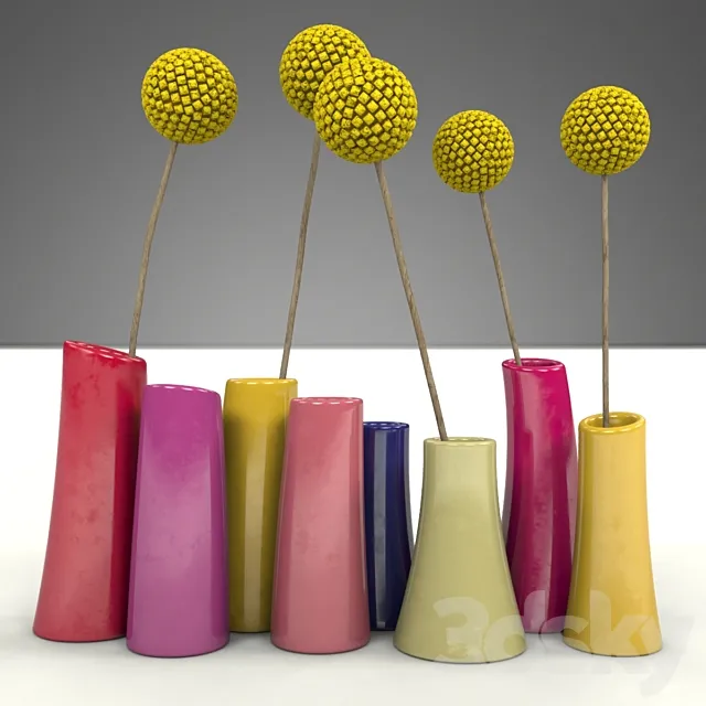 8-Tube Burgundy 3DModel