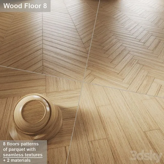 8 variants of parquet layout # 7 3D Model 8 variants of parquet layout # 7 3D Model