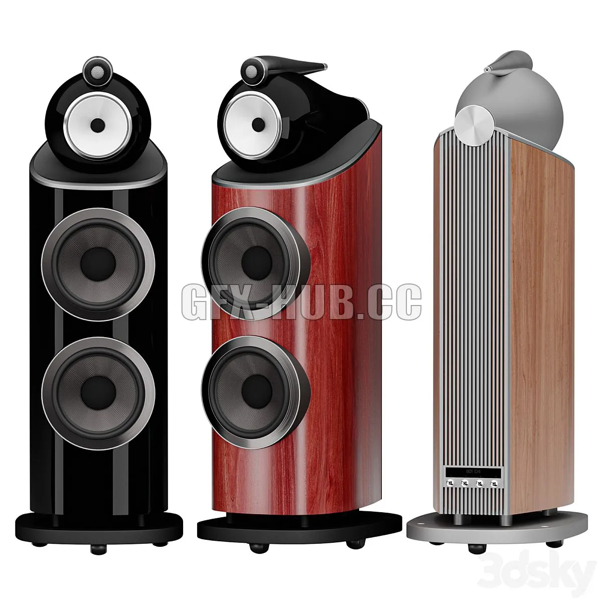 801 D4 Tower Speaker 3D Model