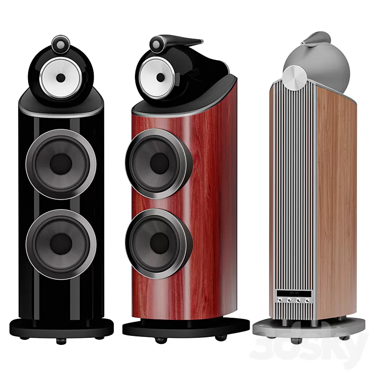 801 D4 Tower Speaker 3D Model Free Download