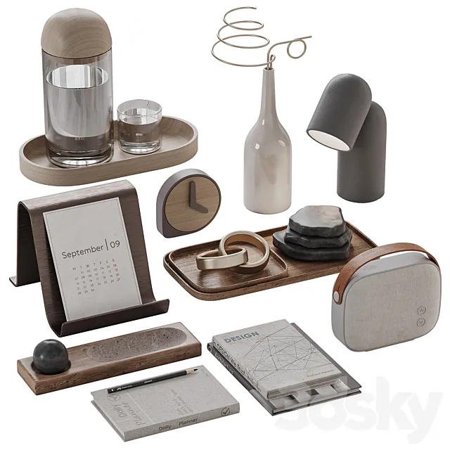 90 Decorative Coffee Table Set 3D Model