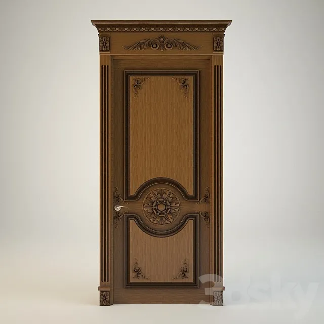900h2300 door with carvings 3D Model