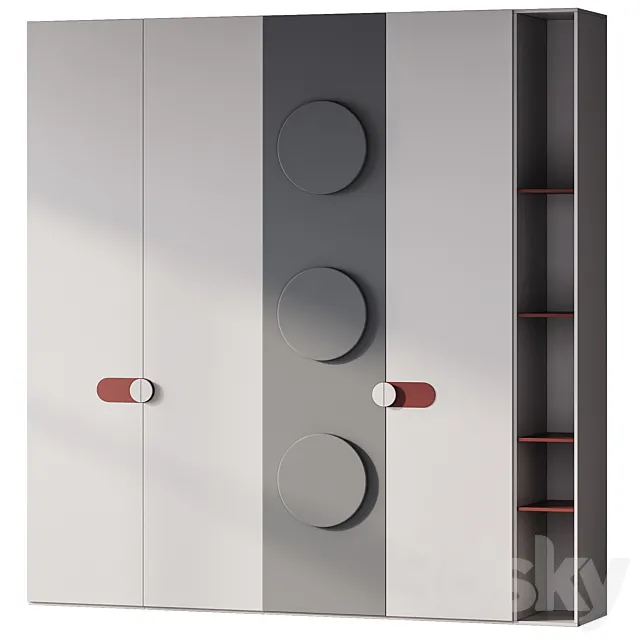 91 Wardrobe Composition with shelves 3D Model