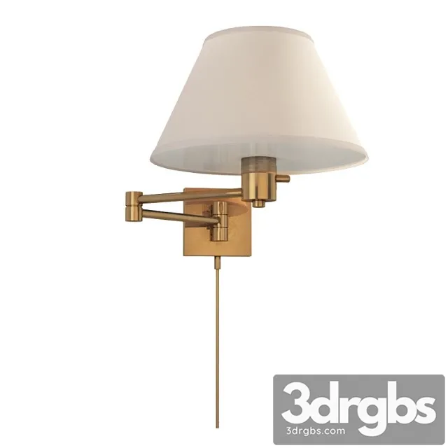 92000dhab-l hand-rubbed antique brass swing-arm in linen 3D Model Download