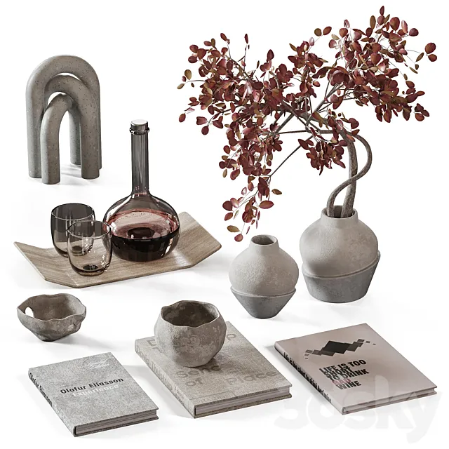 98 Decorative Set with branches 3D Model