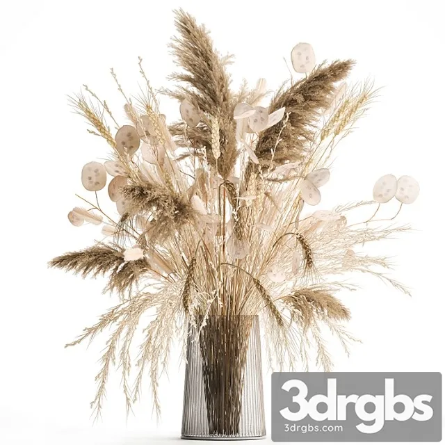 A beautiful bouquet of dried flowers in a vase with dry branches of pampas, reeds, lunnik, spikelets. 126. A beautiful bouquet of dried flowers in a vase with dry branches of pampas, reeds, lunnik, spikelets. 126.