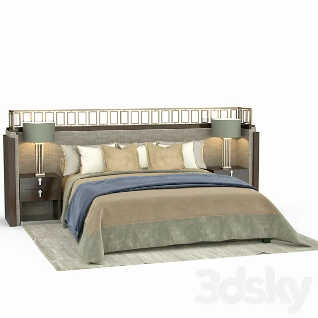 A bed in a modern style _ Bed 3DModel