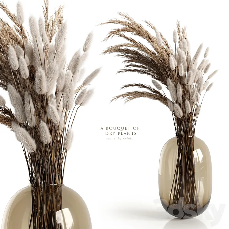 A bouquet of dry plants 3D Model Free Download