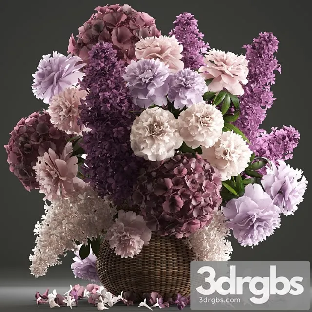 A bouquet of flowers 83. lilac, hydrangea, basket, decor, peonies, eco design, natural decor, table decoration A bouquet of flowers 83. lilac, hydrangea, basket, decor, peonies, eco design, natural decor, table decoration