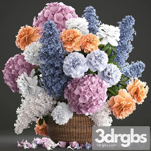 A bouquet of flowers 84. lilac, hydrangea, basket, decor, peonies, eco design, natural decor, table decoration A bouquet of flowers 84. lilac, hydrangea, basket, decor, peonies, eco design, natural decor, table decoration