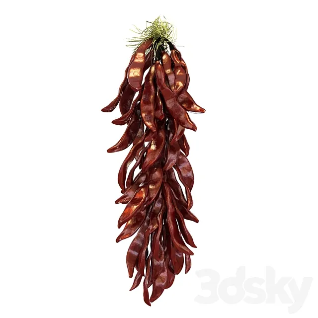 A bundle of red pepper 3D Model