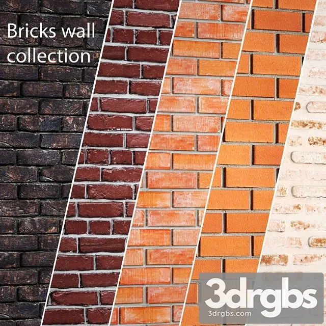 A Collection Of Brick Walls 2 Masonry Clinker Decorative Brown Loft Panel Masonry 3D Model Download
