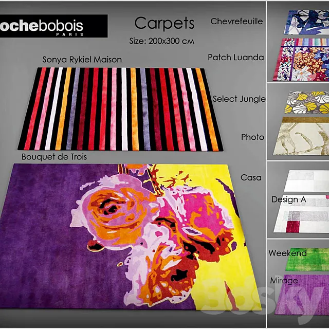 A collection of carpets of Roche Bobois 3DModel A collection of carpets of Roche Bobois 3DModel