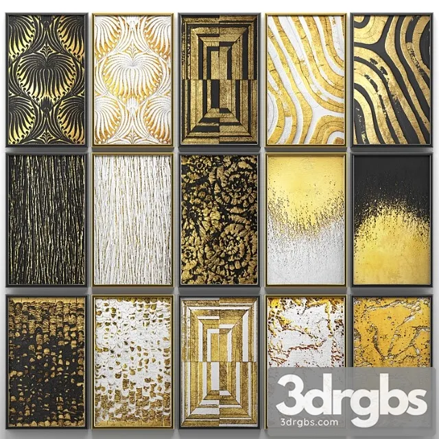A collection of paintings. gold. four. wall decor a set of paintings luxury panels gold white black set decorative abstraction pattern 3D Model Download A collection of paintings. gold. four. wall decor a set of paintings luxury panels gold white black set decorative abstraction pattern 3D Model Download