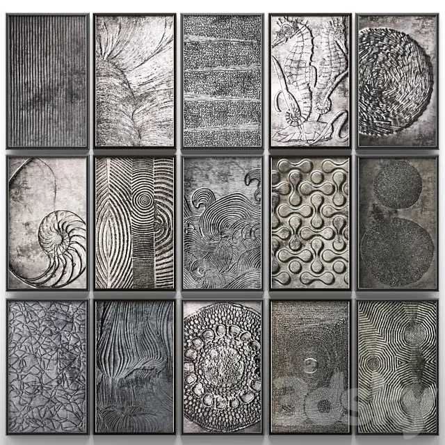 A collection of paintings. modern art. 13. wall decor a set of paintings luxury metal set decorative abstraction pattern loft industrial style 3D Model A collection of paintings. modern art. 13. wall decor a set of paintings luxury metal set decorative abstraction pattern loft industrial style 3D Model