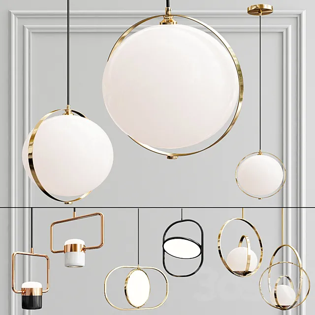 A collection of pendant lights. 3DModel