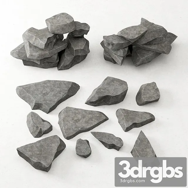 A Collection Of Rock For Decoration 1 3D Model Download