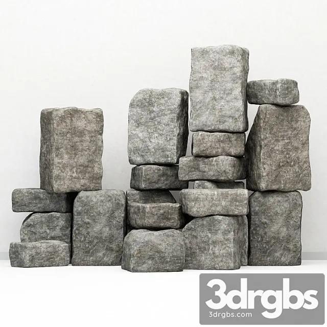 A Collection Of Rock For Decoration 3D Model Download