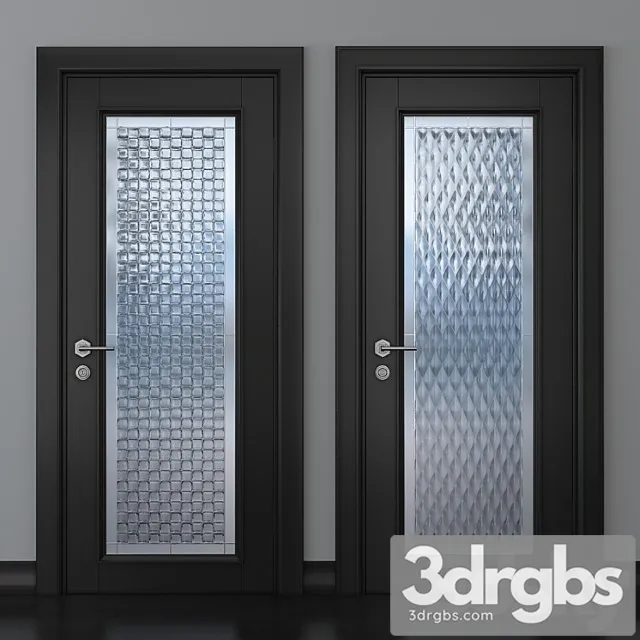 A door with a stained glass window 1 3D Model Download