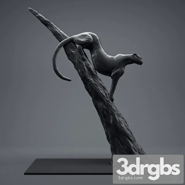 A figurine of a cheetah 3D Model Download