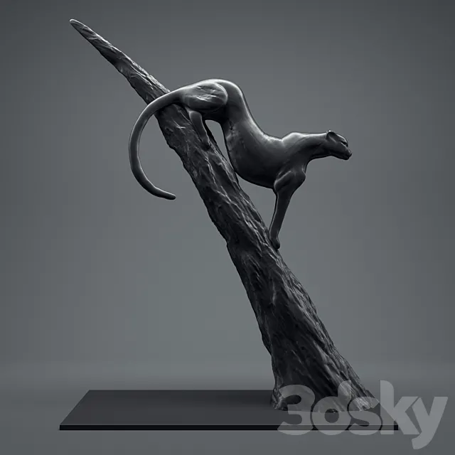 A figurine of a cheetah. 3DModel