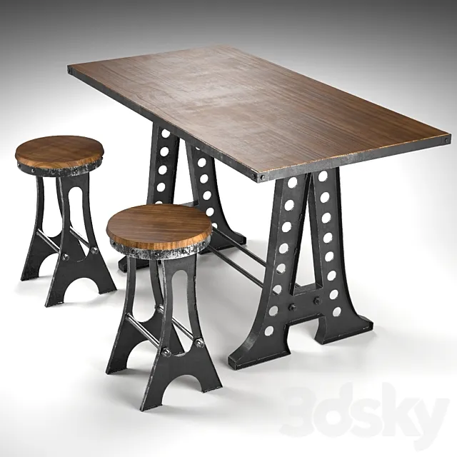 A Frame dining table 3DModel A Frame dining table 3DModel