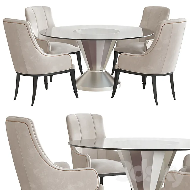 A la carte chair and table 3D Model