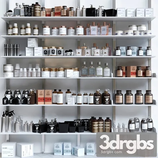 A large set of cosmetics for beauty salons and in the supermarket. bathroom accessories 3D Model Download