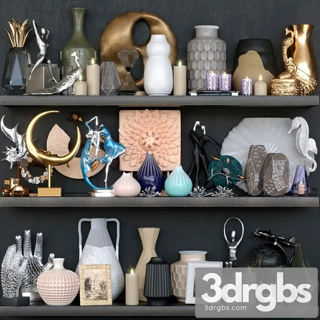 A large set of figurines sculptures books to create comfort 3D Model Download