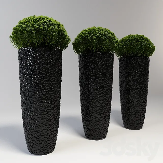 A large vase with a plant 3D Model A large vase with a plant 3D Model