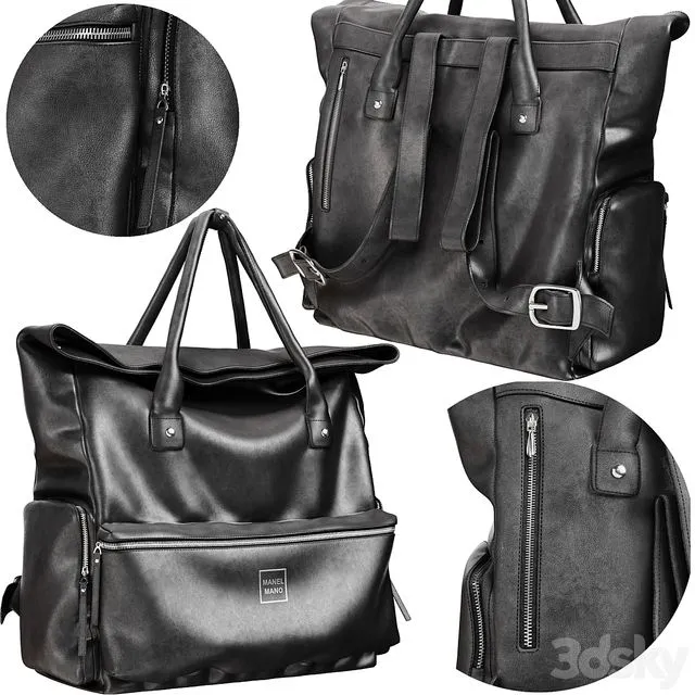 A leather backpack 3D Model A leather backpack 3D Model