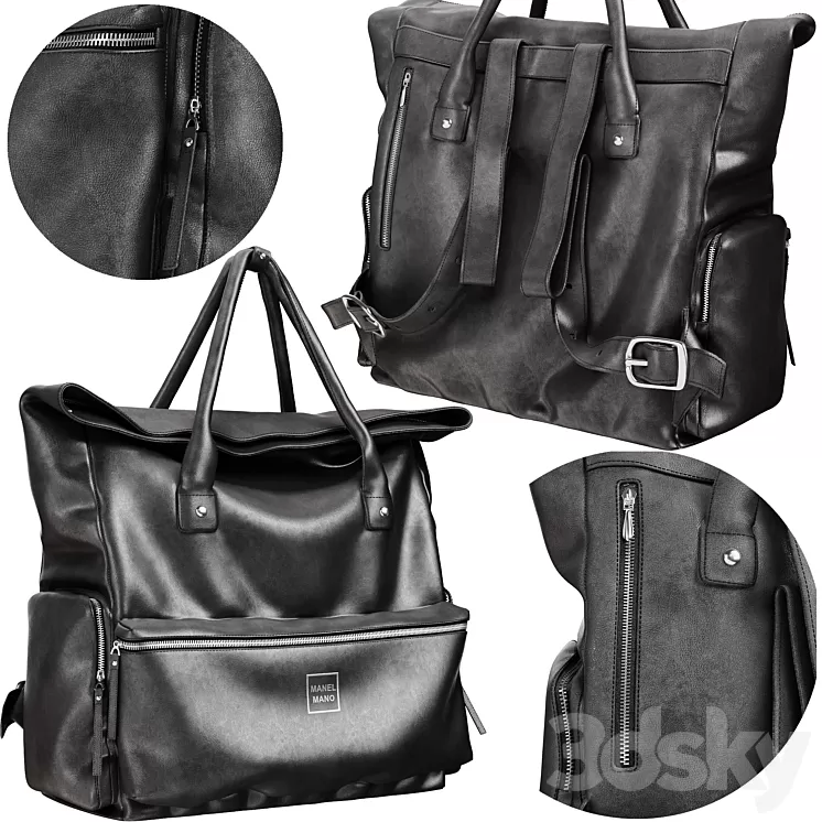 A leather backpack 3D Model