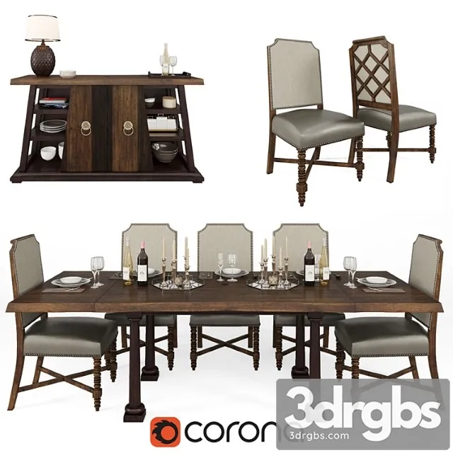 A R T Furniture Inc American Chapter Formal Dining Room Group 3D Model Download A R T Furniture Inc American Chapter Formal Dining Room Group 3D Model Download