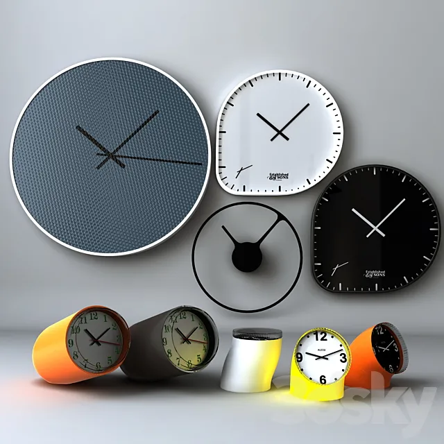 A selection of designer watches _ Clock set 3DModel A selection of designer watches _ Clock set 3DModel