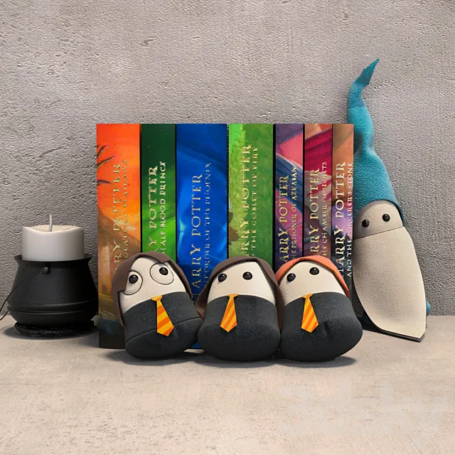 A series of books about Harry Potter 3DModel A series of books about Harry Potter 3DModel