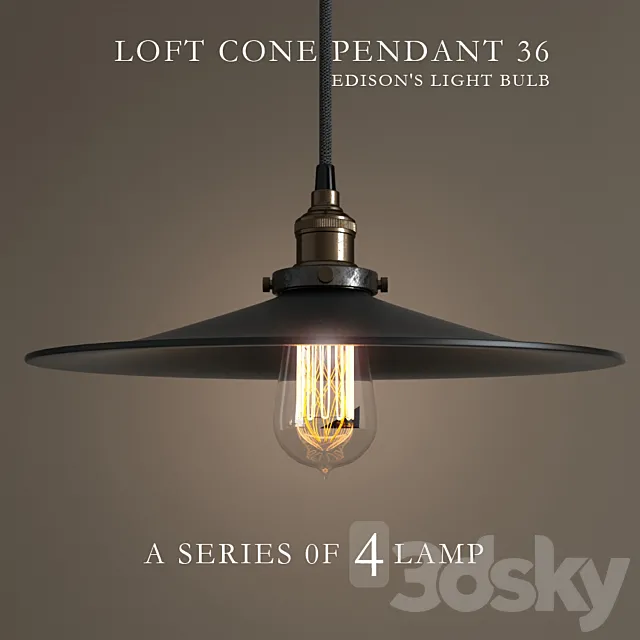 A series of chandeliers “LOFT CONE PENDANT 36” 3D Model A series of chandeliers “LOFT CONE PENDANT 36” 3D Model