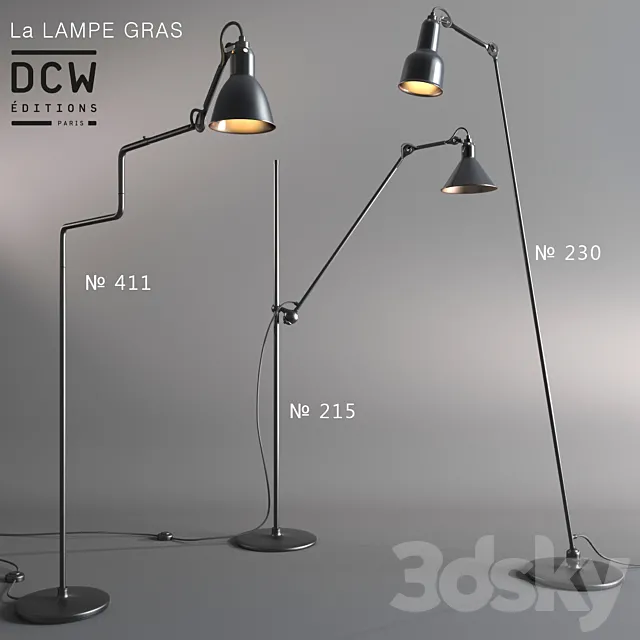 A series of floor lamps La Lampe Gras (France) 3D Model A series of floor lamps La Lampe Gras (France) 3D Model