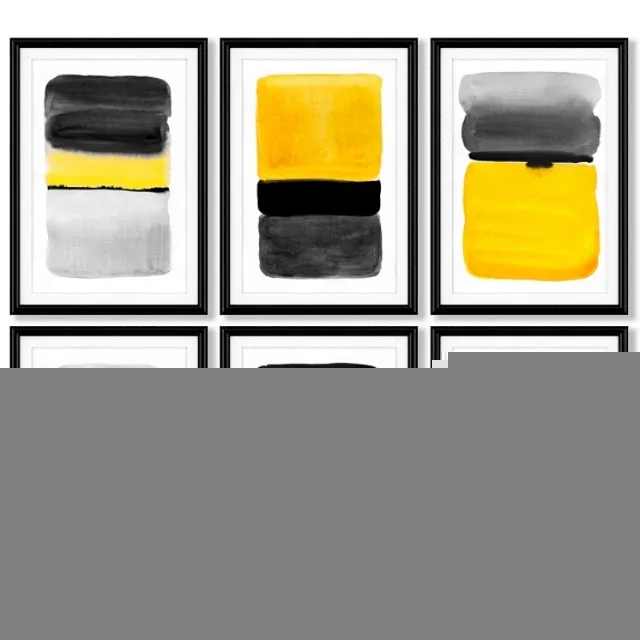 A series of posters with abstract painting. 3D Model Download A series of posters with abstract painting. 3D Model Download