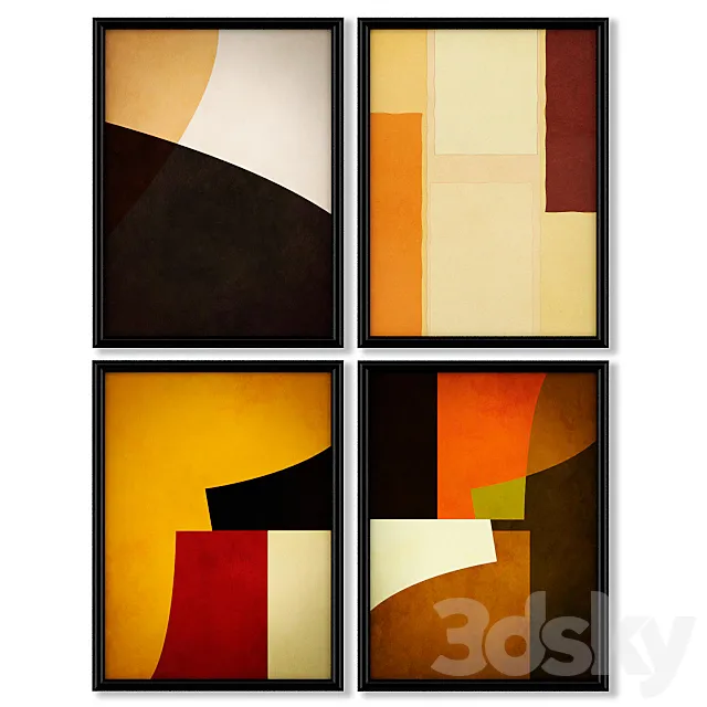 A series of posters with geometric figures. 3D Model A series of posters with geometric figures. 3D Model